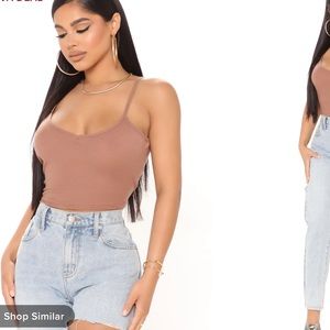 Fashion Nova Tan Crop Tank Top